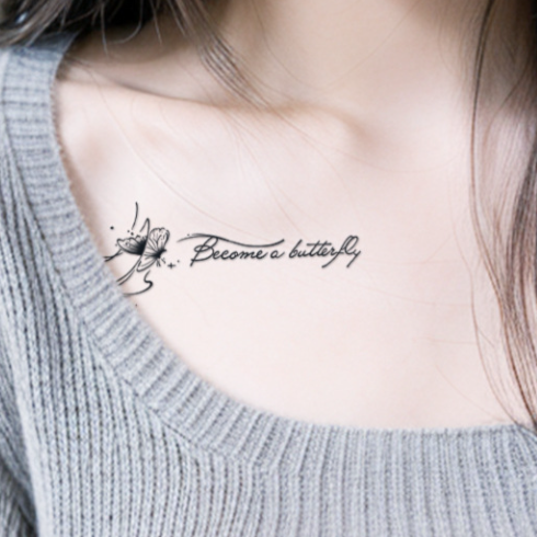 Become a Butterfly | Herbal Tattoo Sticker
