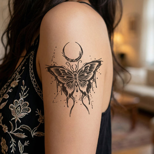 Eclipse Butterfly Tattoo Sticker | Herbal