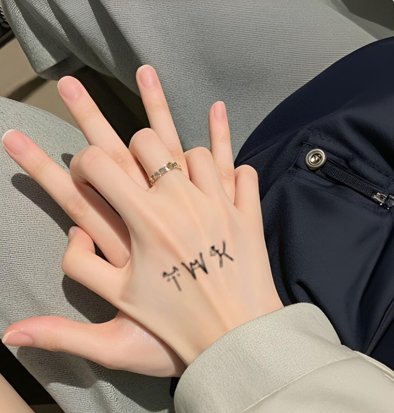 Cat Letters Tatto Sticker | Temporary | 3pcs