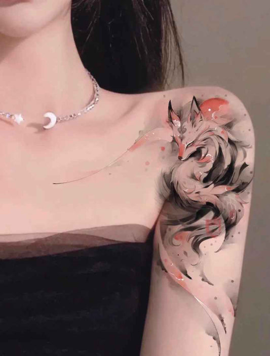 Roselight Curl | Fox Temporary Tattoo Sticker
