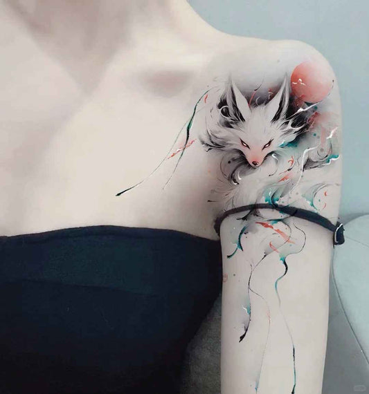 Ivory Reverie | Fox Temporary Tattoo Sticker