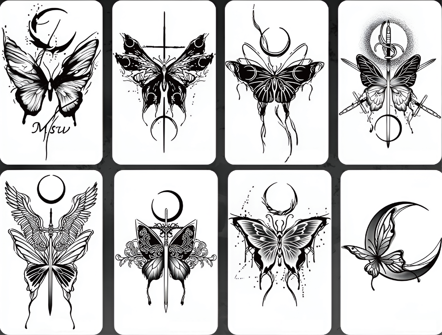 Eclipse Butterfly Tattoo Sticker | Herbal