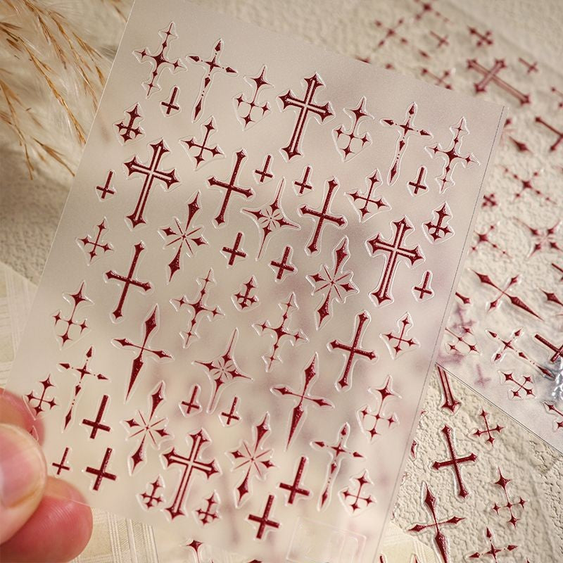 Red Cross Nail Stickers