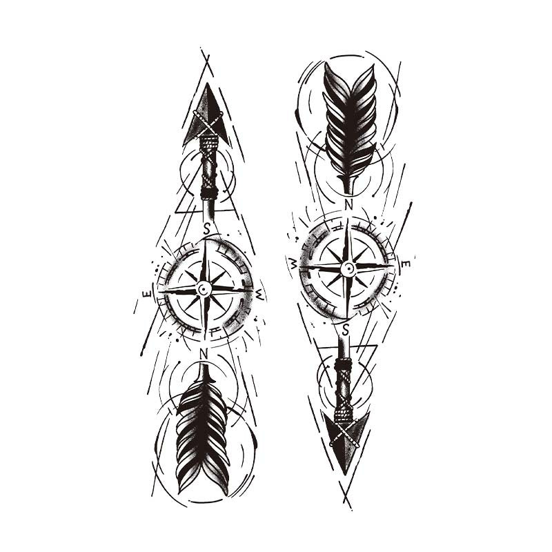 Feather Arrow Pair Tattoo Sticker | Herbal