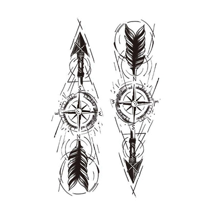 Feather Arrow Pair Tattoo Sticker | Herbal