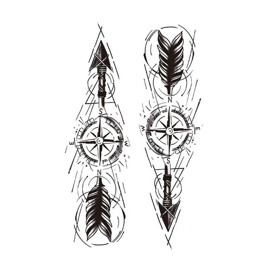 Feather Arrow Pair Tattoo Sticker | Herbal
