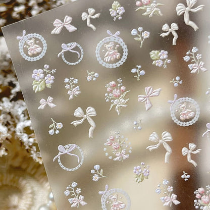 Embossed Tulip Nail Stickers