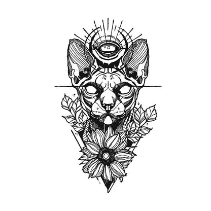 Sphynx Cat Tattoo Sticker | Herbal