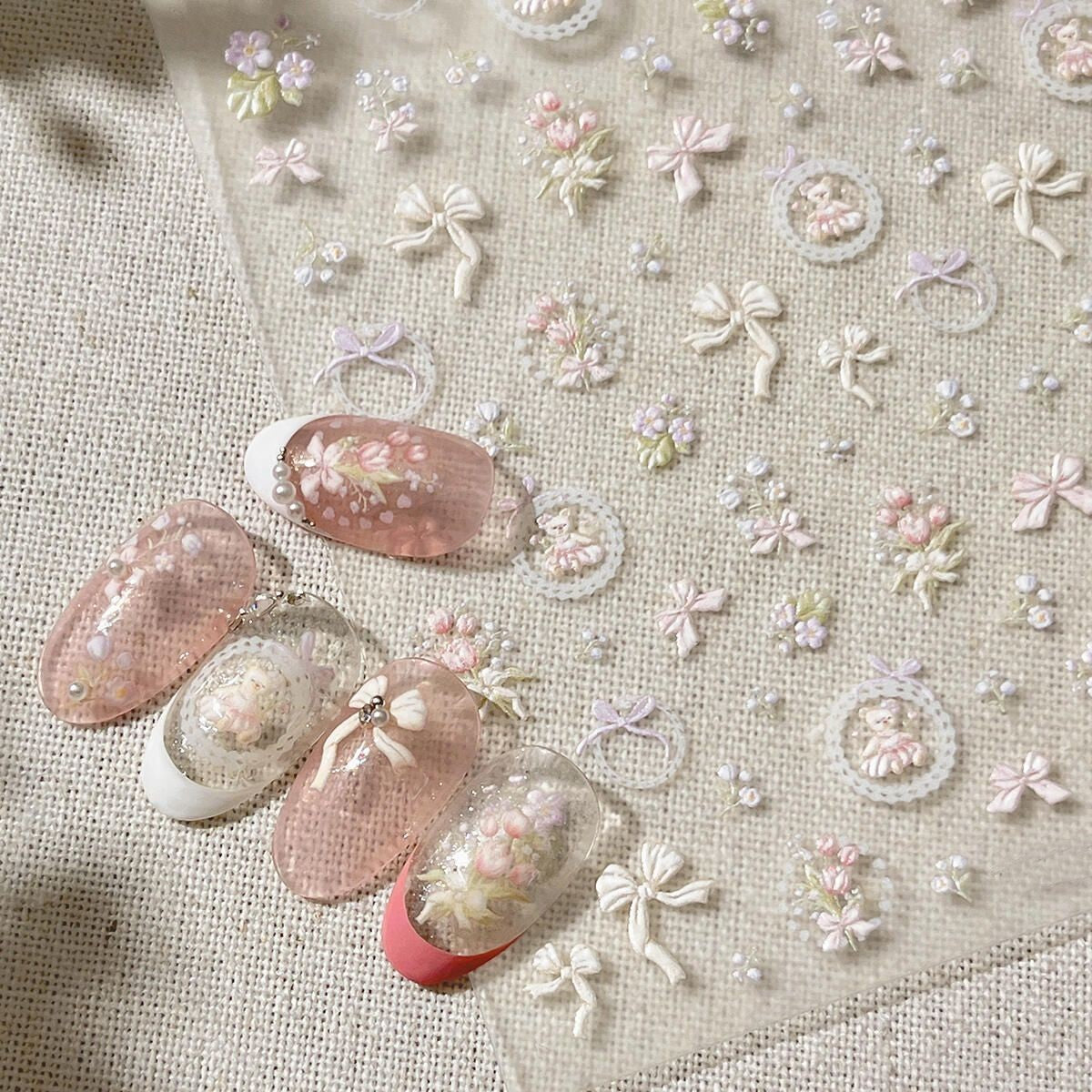 Embossed Tulip Nail Stickers