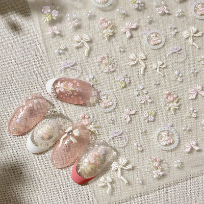 Embossed Tulip Nail Stickers