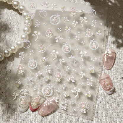 Embossed Tulip Nail Stickers