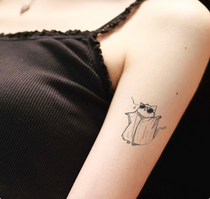 Drunk Cat Tattoo Sticker | Herbal