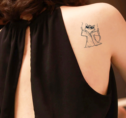 Drunk Cat Tattoo Sticker | Herbal