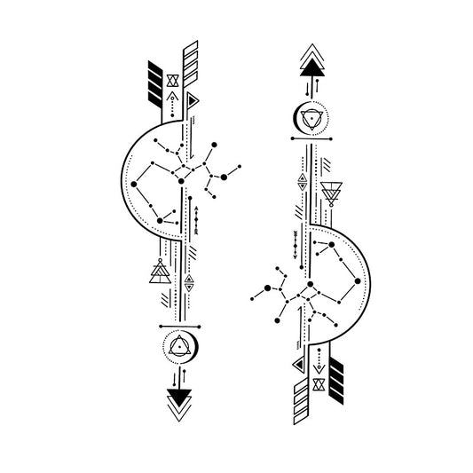 Constellation Arrow Pair Tattoo Sticker | Herbal