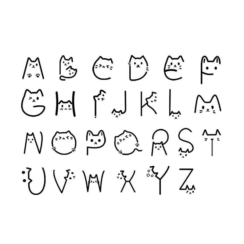 Cat Letters | Temporary Tattoo | 3pcs