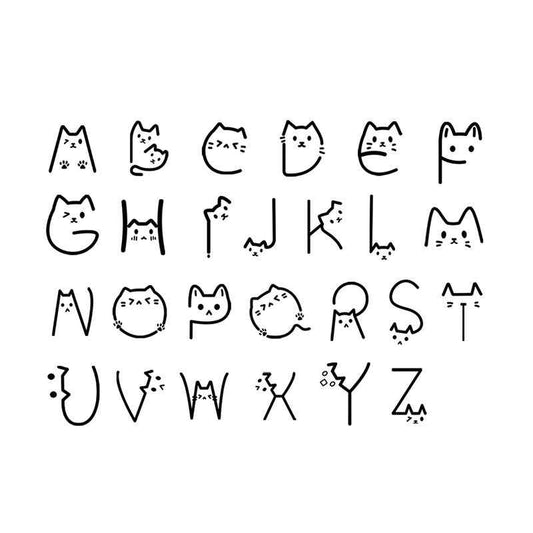 Cat Letters | Temporary Tattoo | 3pcs