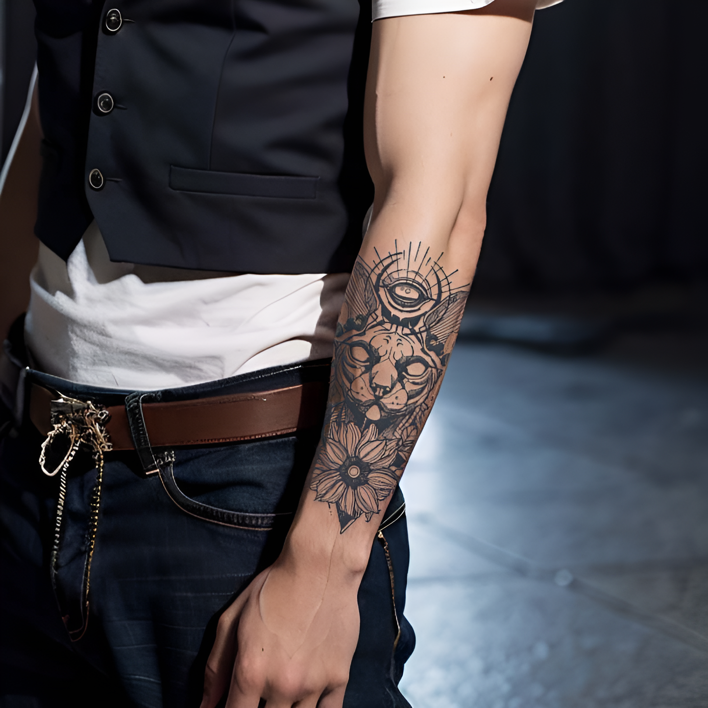 Sphynx Cat Tattoo Sticker | Herbal