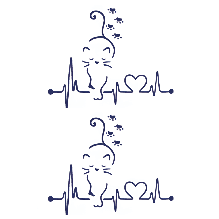 Heartbeat Cat Tattoo Sticker | Herbal
