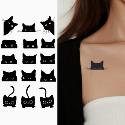Peek Cat Tattoo Sticker | Herbal