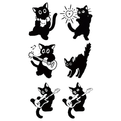 Guitar Cat Tattoo Sticker | Herbal