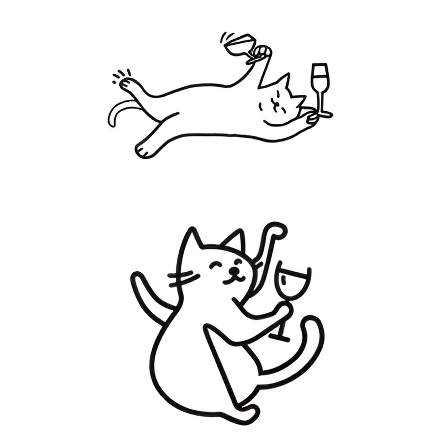 Drunk Cat Tattoo Sticker | Herbal