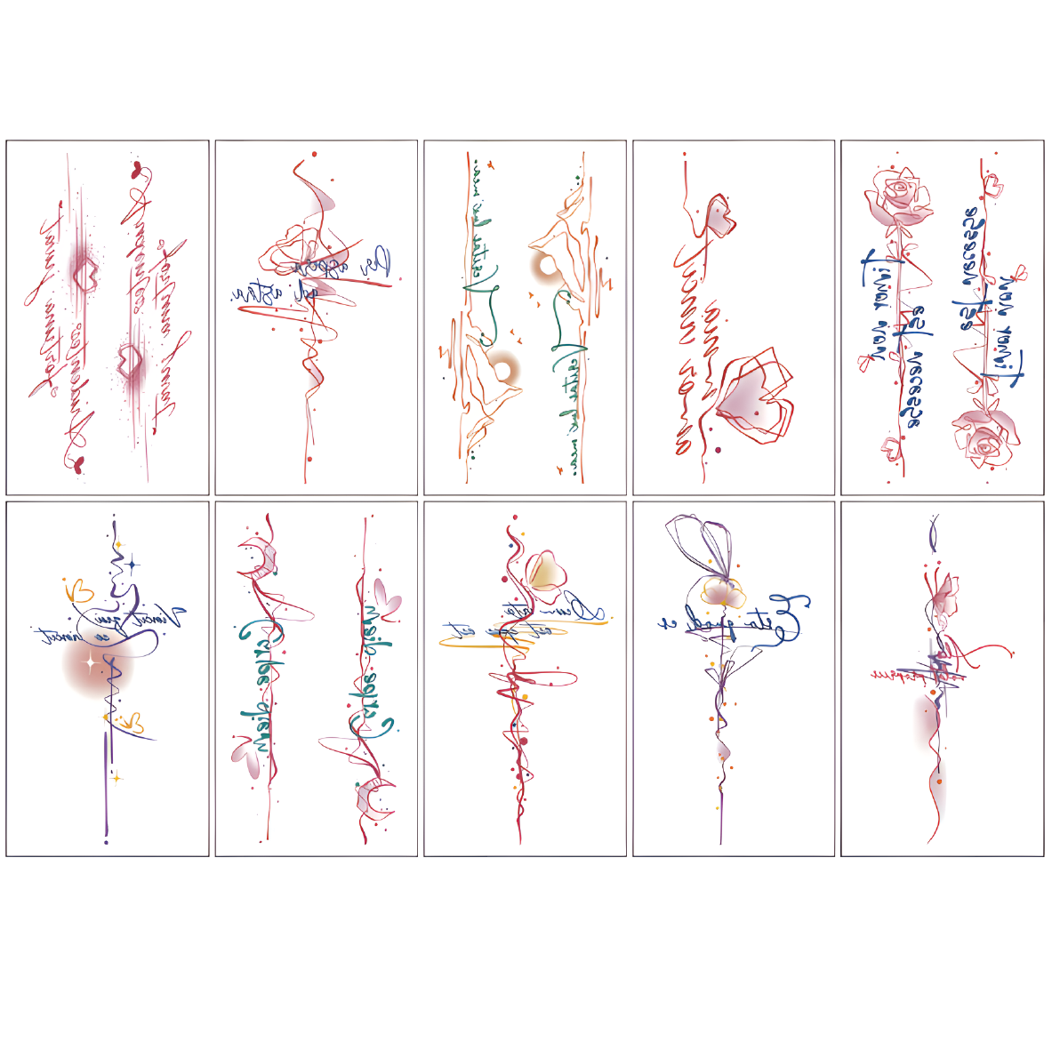 Latin Words Tattoo Sticker Set | Temporary
