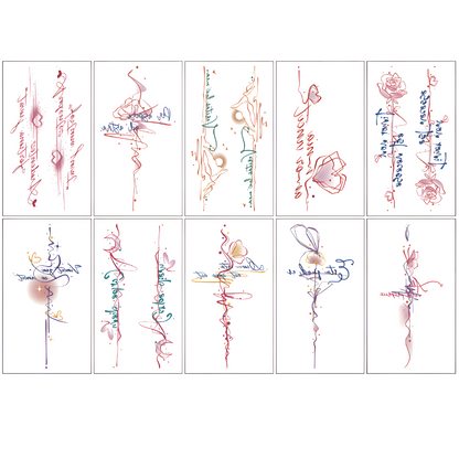 Latin Words Tattoo Sticker Set | Temporary