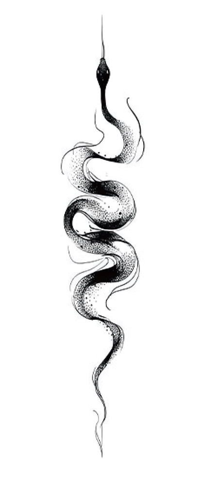 Spine Snake Tattoo Sticker | Herbal