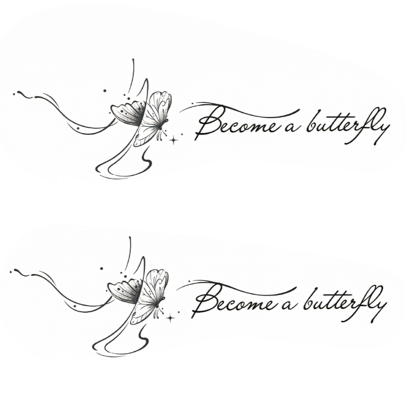 Become a Butterfly Tattoo Sticker | Herbal