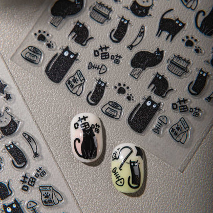 Black Cat Nail Stickers