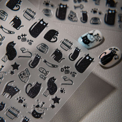 Black Cat Nail Stickers