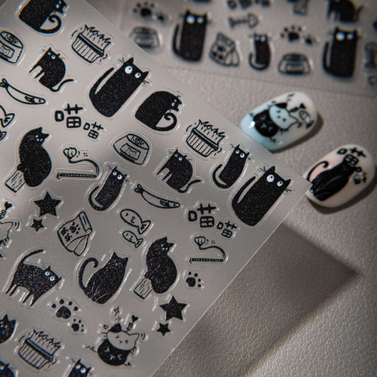 Black Cat Nail Stickers