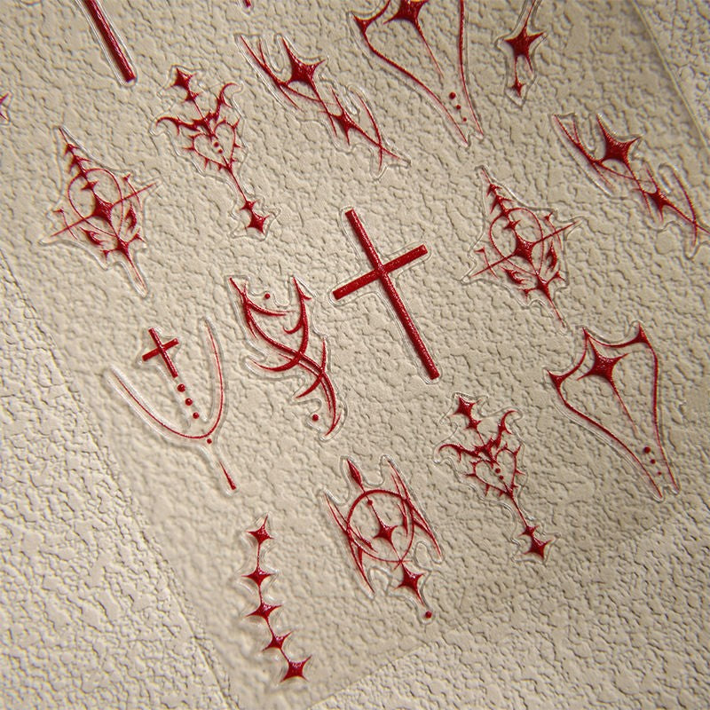 Blood Cross Nail Stickers