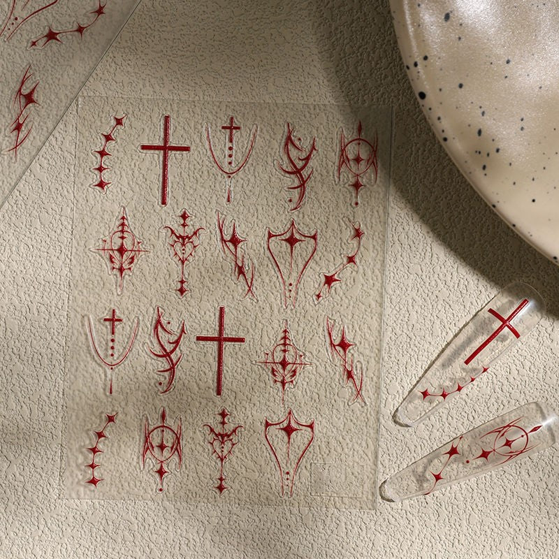 Blood Cross Nail Stickers