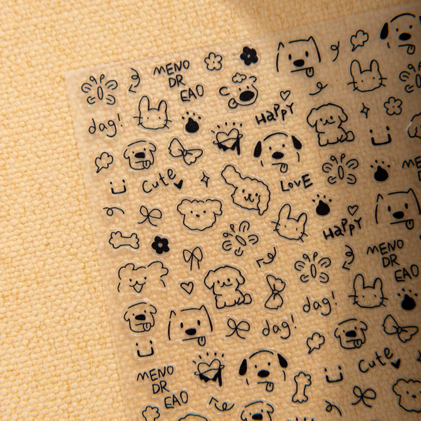 Cute Cat Dog Nail Stickers