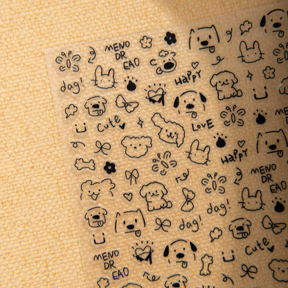 Cute Cat Dog Nail Stickers