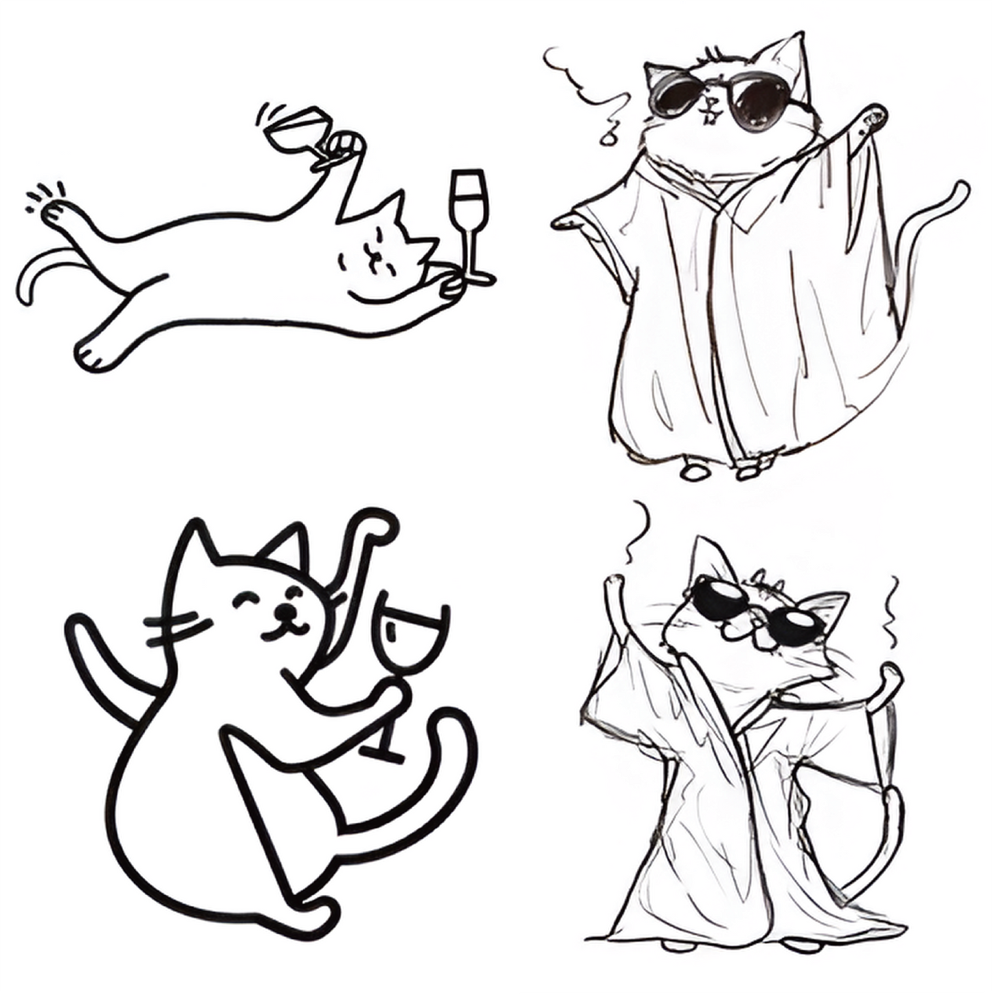 Drunk Cat Tattoo Sticker | Herbal