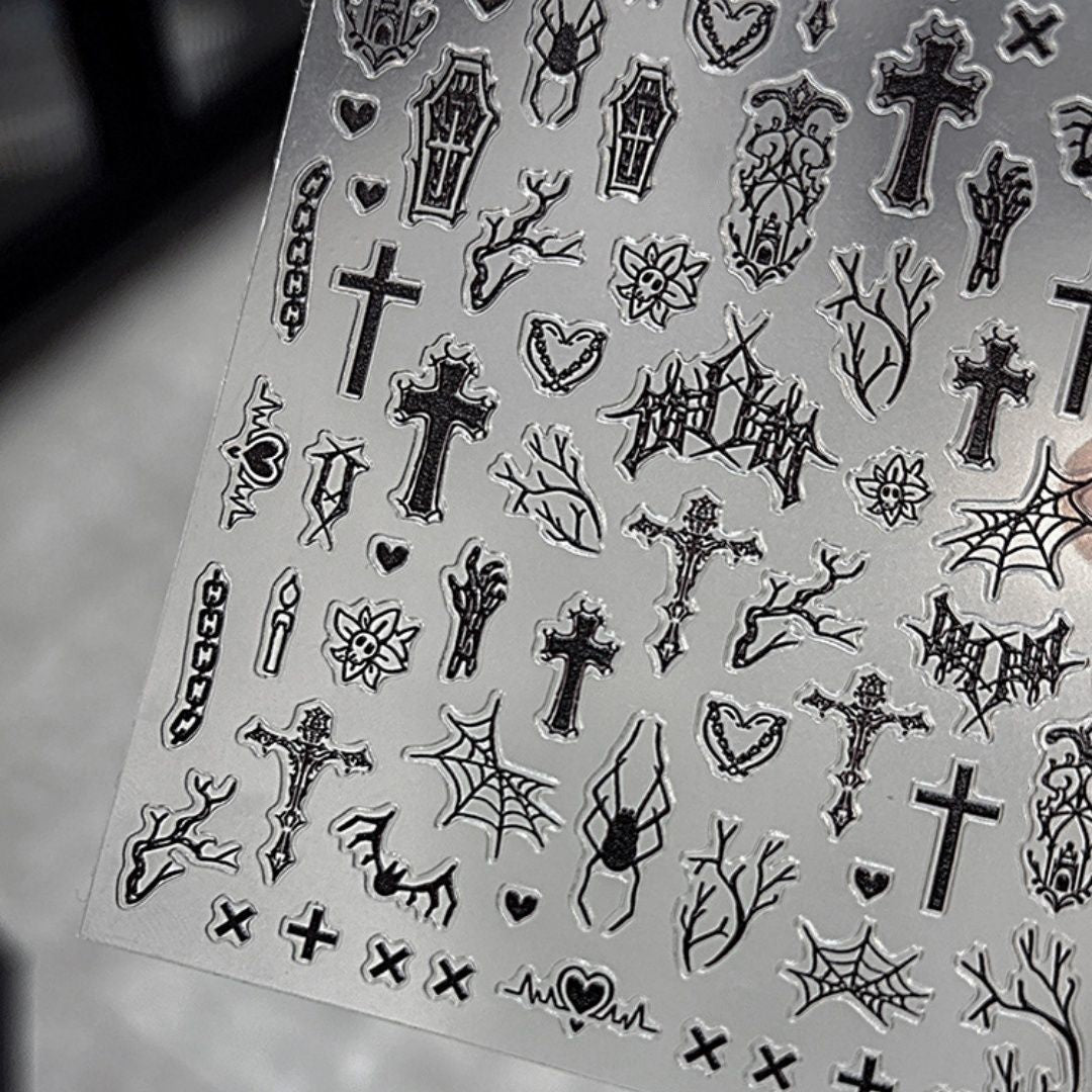 Edgy Cross Nail Stickers