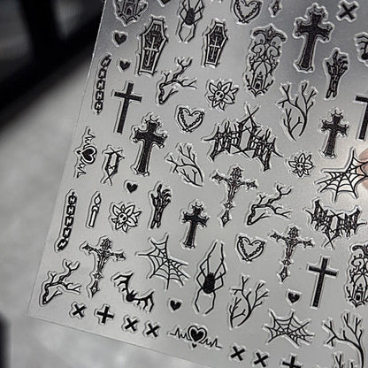 Edgy Cross Nail Stickers