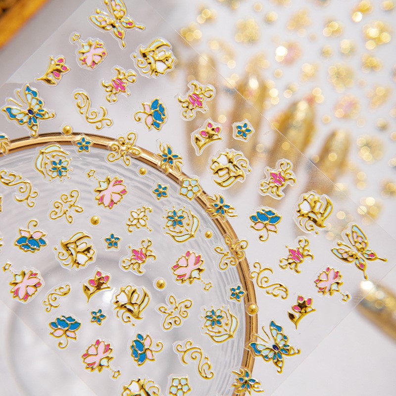 Gold Foil Royal Nail Stickers