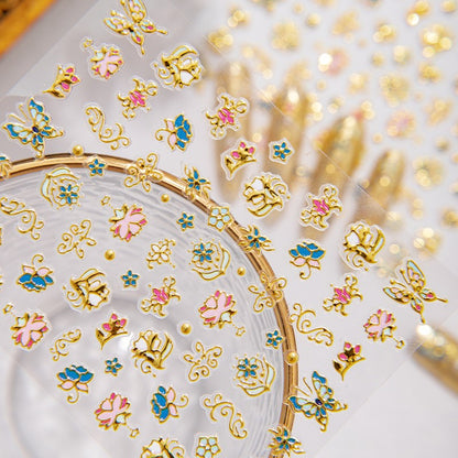 Gold Foil Royal Nail Stickers