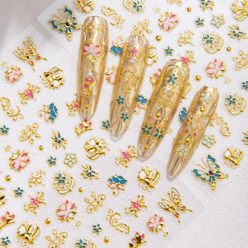 Gold Foil Royal Nail Stickers