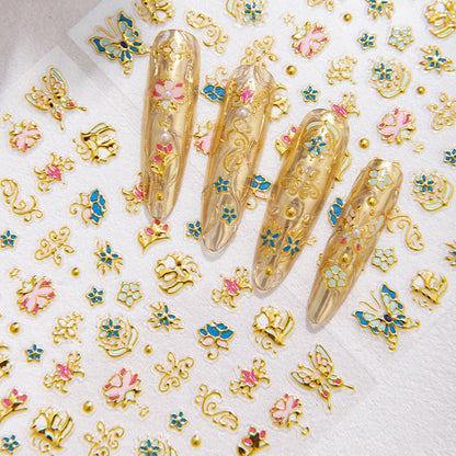 Gold Foil Royal Nail Stickers