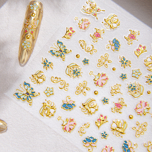 Gold Foil Royal Nail Stickers
