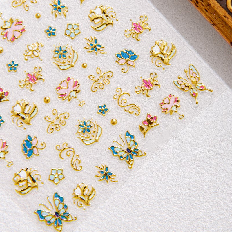Gold Foil Royal Nail Stickers