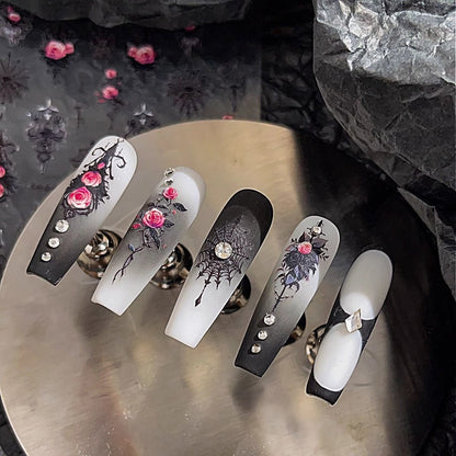 Gothic Rose Web Nail Stickers
