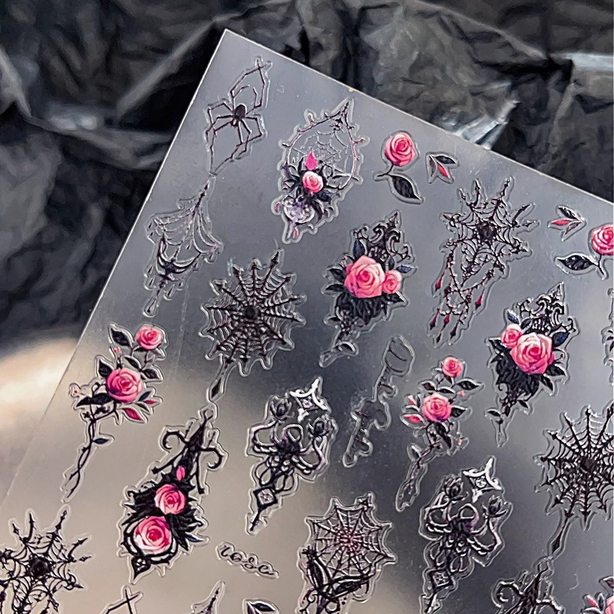 Gothic Rose Web Nail Stickers