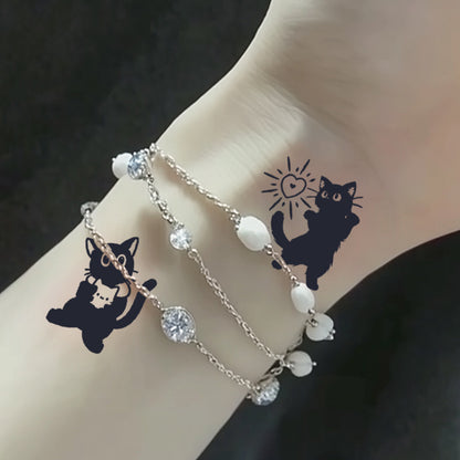 Guitar Cat Tattoo Sticker | Herbal