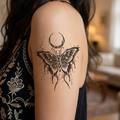 Eclipse Butterfly Tattoo Sticker | Herbal