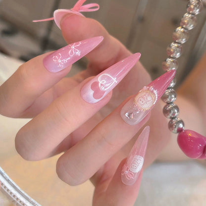 Lace Frame Cat Nail Stickers